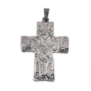 4pk 15x12mm Pewter Cross Beads