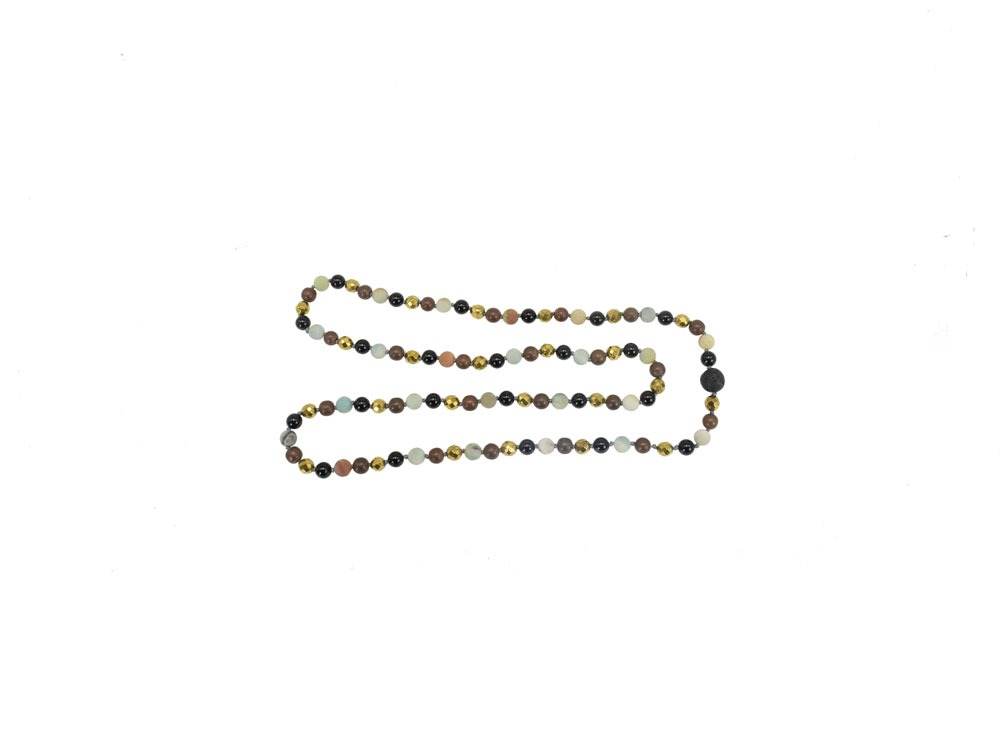 14mm Volcanic Stone 8mm Frosted Amazon 4mm Black Gallstone Frosted Bronze Black Gallstone Angle Gold Black Agate Mixed Knotted 36 Inches Gray Line