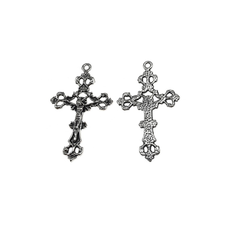 Beads,Antiqued Silver Pewter (alloy),Crosses 26×40 mm A1299 (1bag/250g)