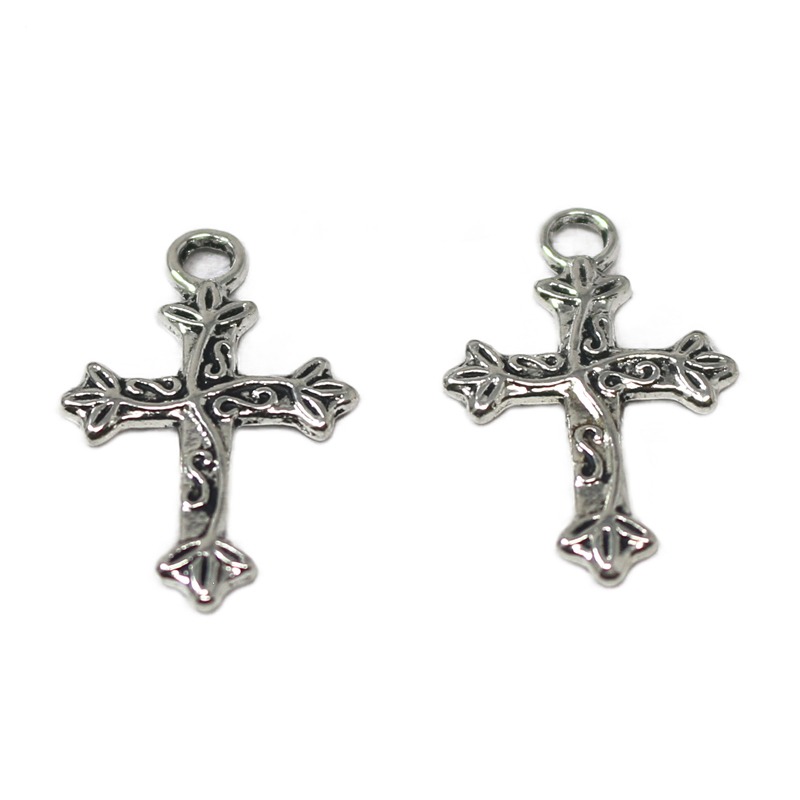 Beads,Antiqued Silver Pewter (alloy),Crosses 26×13 mm F13148-P1F6 (1bag ...