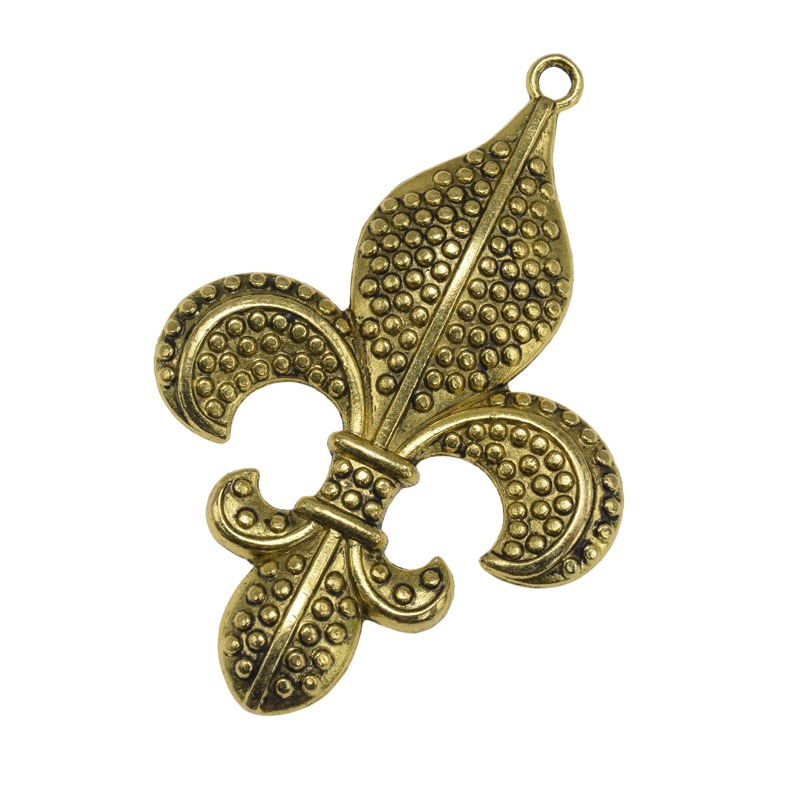Beads,Antiqued Gold Pewter (alloy), Fleur De Lis 61×47 mm A12193 (1bag ...