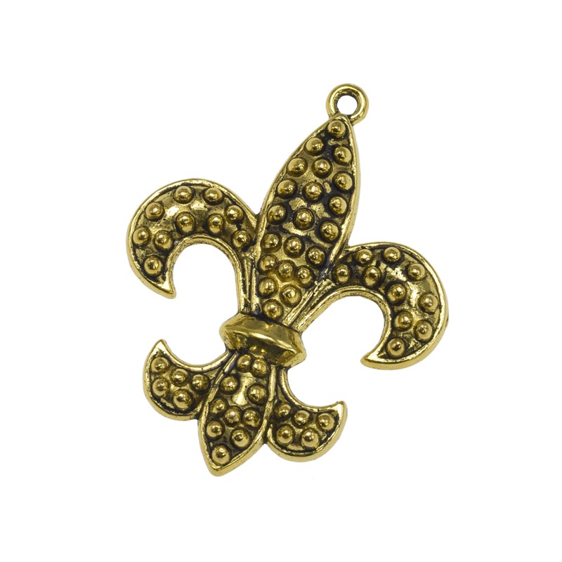Beads,Antiqued Gold Pewter (alloy), Fleur De Lis 36×32 mm A13907 (1bag ...