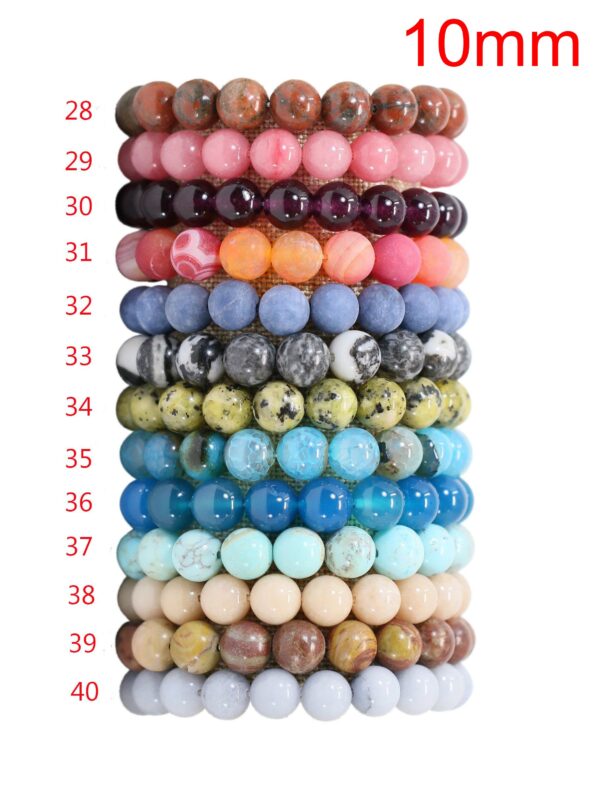 10 mm Handmade Natural Genuine Gemstones Stretchy Bracelet (7.5 Inches)