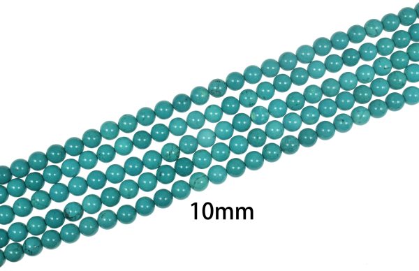 Hight Quality Green Smooth Round Magnesite Turquoise Bead Strand (15 Inches Long) - Image 5