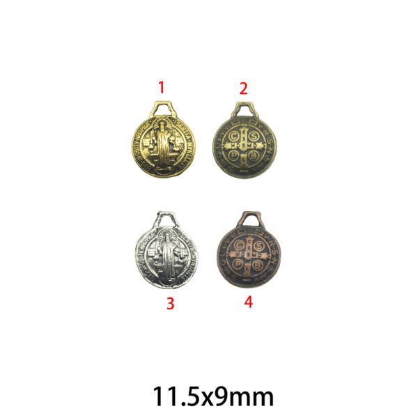 11.5x9mm Lead Free Pewter Saint Benedict Religious Charm A35378
