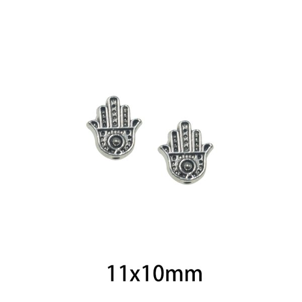 11x10mm Lead Free Pewter Fatima Hands Charm A42011