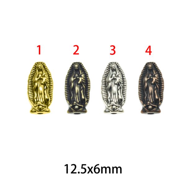 12.5x6mm   Pewter Our Lady of Guadalupe Religious Spacer A40733