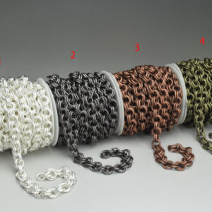 12mm Aluminum Double Silver Textured Circular Cable Chain (16.4 Feet in the Roll)(DH2120-W)