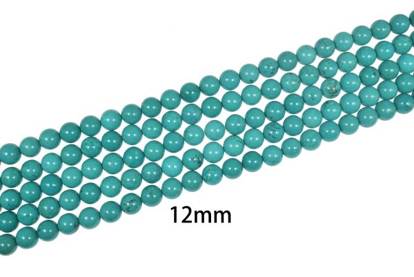 Hight Quality Green Smooth Round Magnesite Turquoise Bead Strand (15 Inches Long) - Image 6