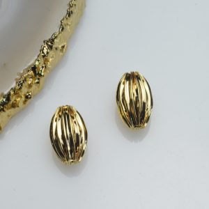 12x7.7mm Bulk 14K Gold Plated Spacers Beads for Jewelry Making DYI Supplies (2X293)