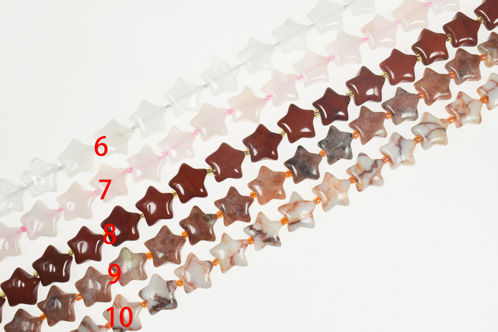 15mm Smooth Star Shape Natural Gemstone Bead Strands (15 Inches Long) - Image 2