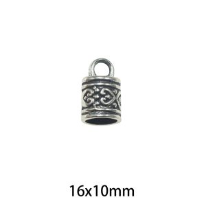 16x10mm Lead Free Pewter End Caps Charm A1382