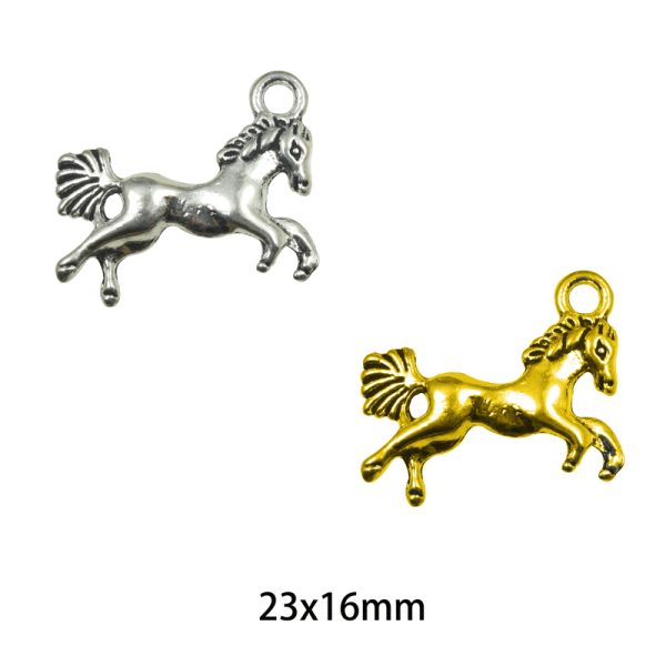 23x16mm Lead Free Pewter Animals Horse Charm A15296
