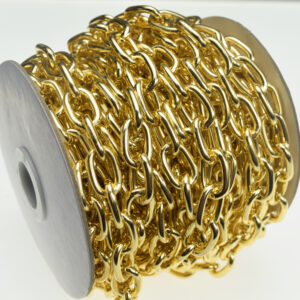 17x11mm Aluminum Gold Smooth Cable Chain (32.8 Feet in the Roll)(K1004)