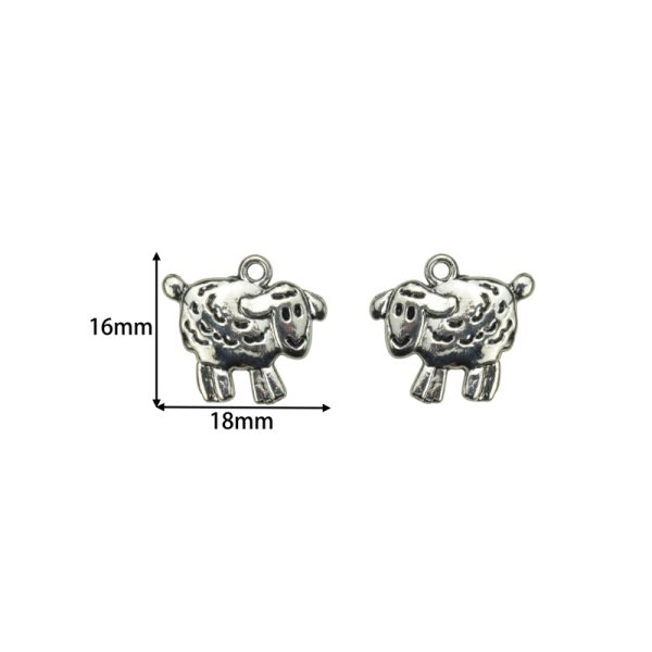 18x16mm Lead Free Pewter Sheep Charm A36577