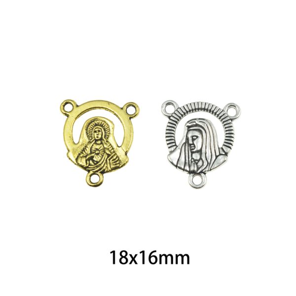 18x16mm Lead Free Pewter Our Lady of Guadalupe Religious Charm A9883
