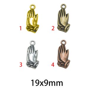 19x9mm Lead Free Pewter Fatima Hands Charm A13453