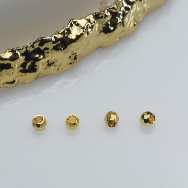 2.5mm Bulk 14K Gold Plated Spacers Beads for Jewelry Making DYI Supplies (2021128-2)
