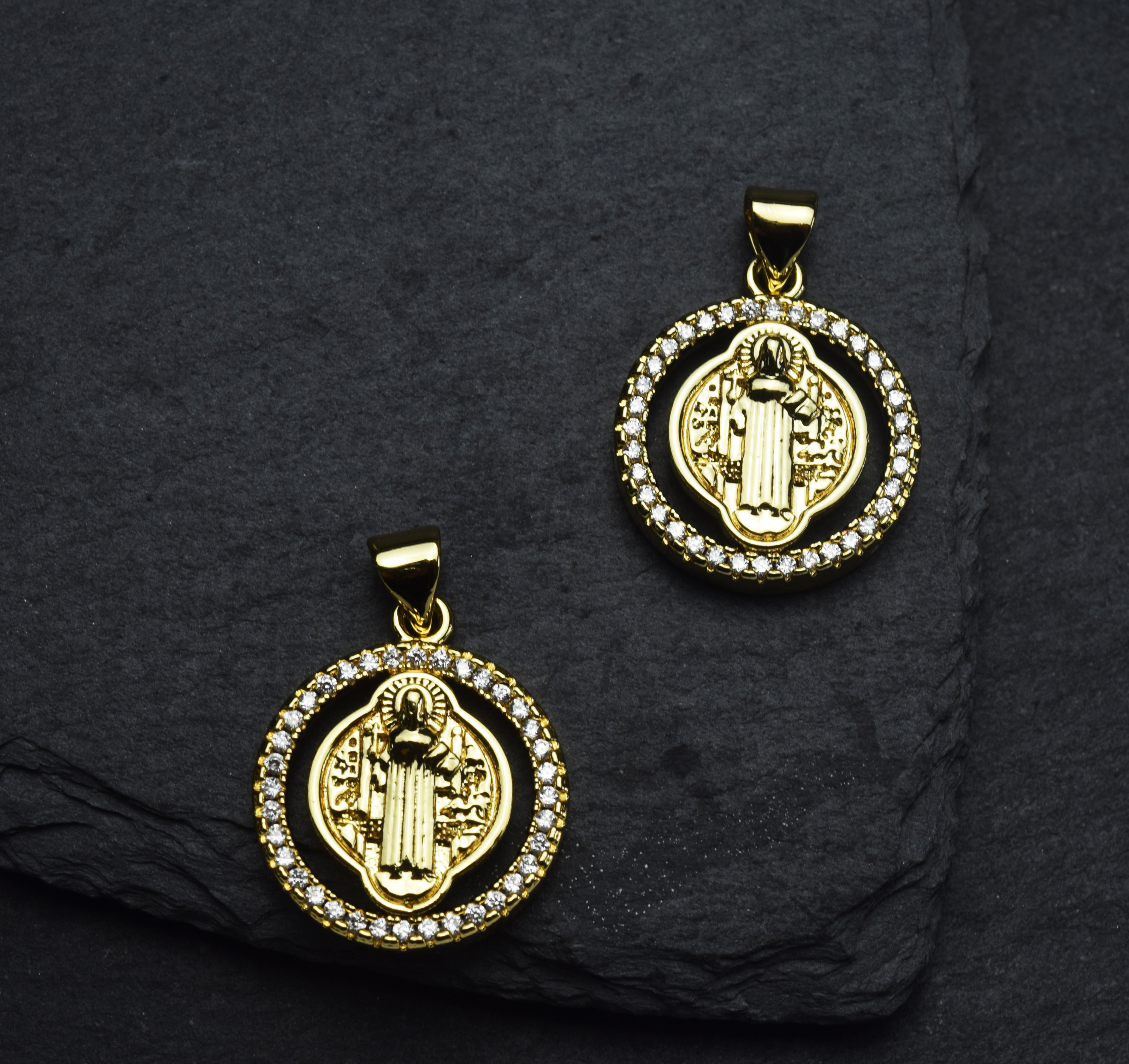 Micro Pave CZ Jesus Pendant (20mm)