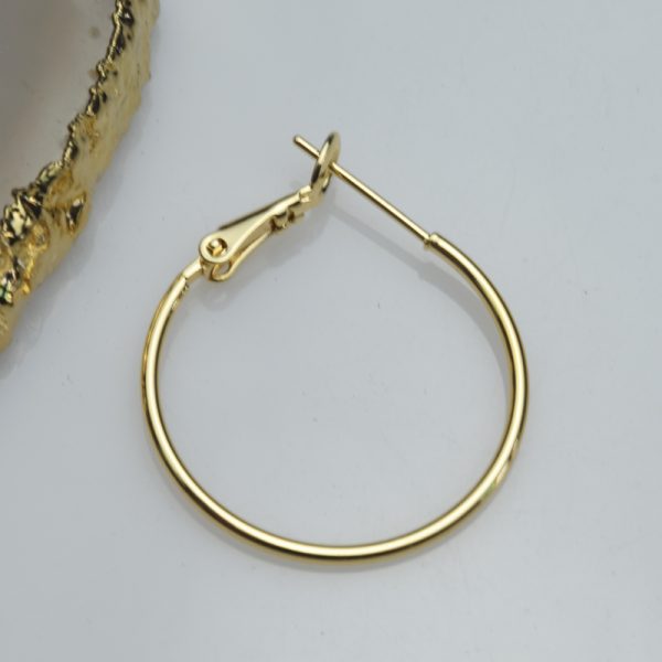 25mm 14k Gold Earring Hoops Findings (ZX672)