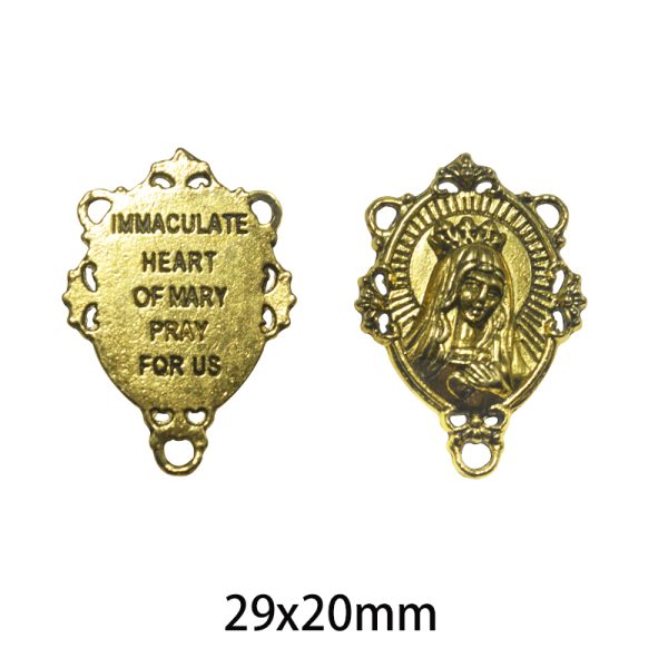 29x20mm Lead Free Pewter Our Lady of Guadalupe Religious Charm (A13335)