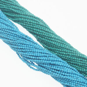 Faceted 2mm Round Turquoise Beads (16 Inches Long Strand)