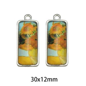 30x12mm Chartlet Lead Free Pewter Sunflower Pendant B001