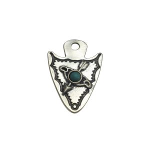 30x20mm Antique Silver Green Howlite Turquoise Lead Free Pewter Tibetan Boho Style Pendant（B83150）