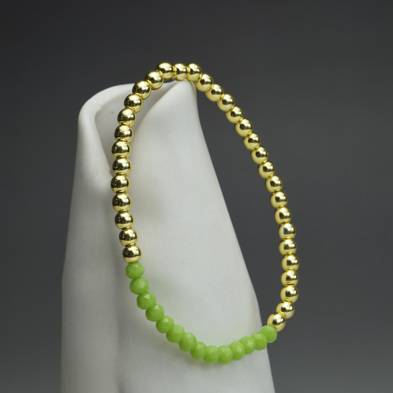 4mm Gold Round Hematite Crystal Stretchy Bracelet (7.5 inches) - Image 11