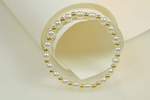 8mm Round Glass Bead and Hematite Stretchy Bracelets