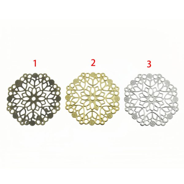 50x50mm Lead Free Pewter Hollow Out Flower Charms