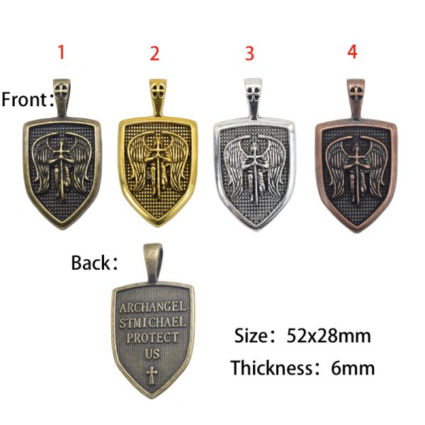 52x28mm Lead Free Pewter St Michael Archangel Religious Charm A42749