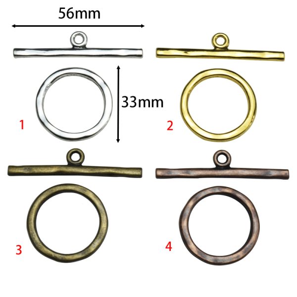 56-33mm Lead Free Pewter Toggles Charm A12350