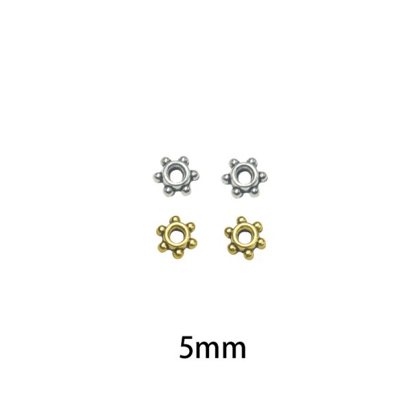 5mm Lead Free Pewter Daysies Spacers Charm A769