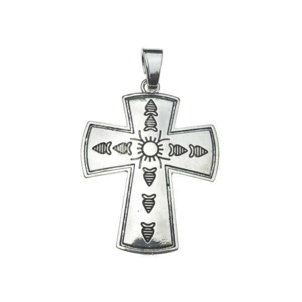 63.5x48mm Lead Free Pewter Cross Pendant（B75581）