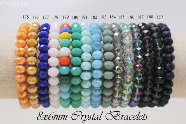 6x8mm Crystal Handmade Stretchy Bracelets (7.5 inches)