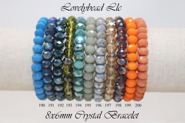 6x8mm Crystal Handmade Stretchy Bracelets (7.5 inches)