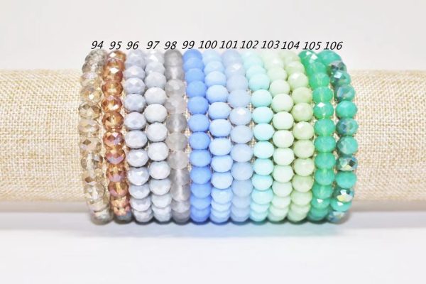 6x8mm Crystal Handmade Stretchy Bracelets (7.5 inches)