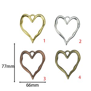 77x66mm Lead Free Pewter Heart Charm A35369