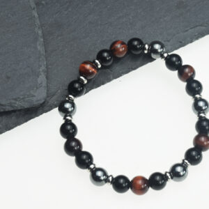 8mm Round Gemstone Stretchy Bracelet, Men and Women Stretchy Bracelet for Gift (7.5 Inches)