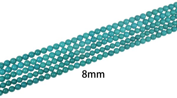 Hight Quality Green Smooth Round Magnesite Turquoise Bead Strand (15 Inches Long) - Image 4