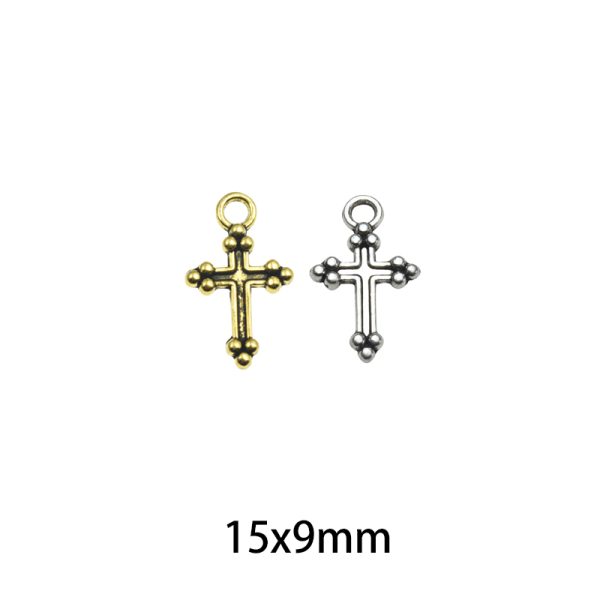 15x9mm Lead Free Pewter Crosses Charm A1918