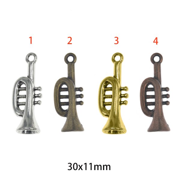 30x11mm Lead Free Pewter Western Musical Instrument Charm A40516
