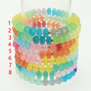 8x6mm Rondelle Gemstone Stretchy Bracelet