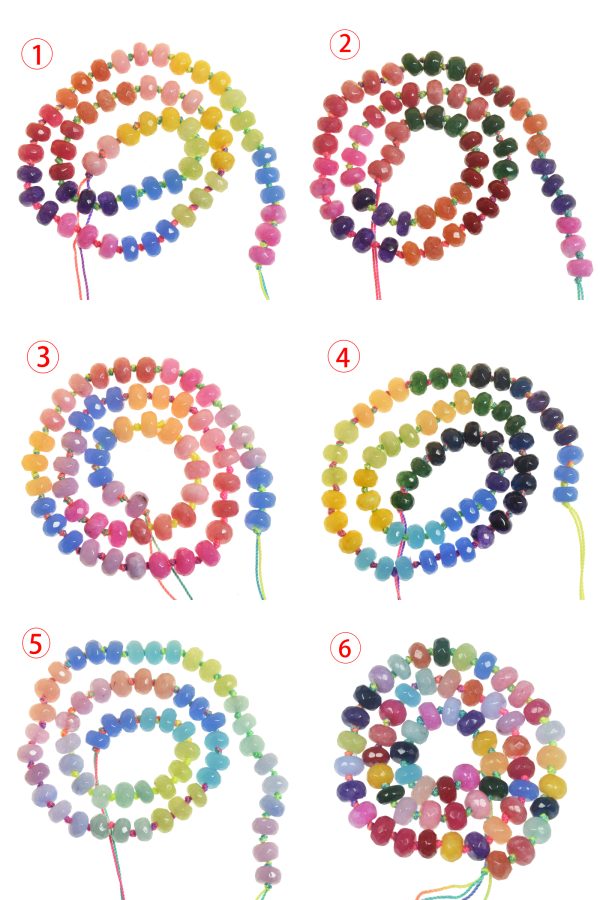 5x8mmMulticolor Handmade Double Knotted Gemstone Beaded 16 inch - Image 4