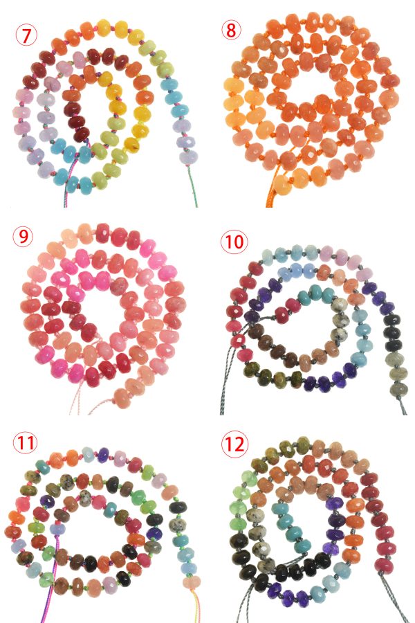 5x8mmMulticolor Handmade Double Knotted Gemstone Beaded 16 inch - Image 5