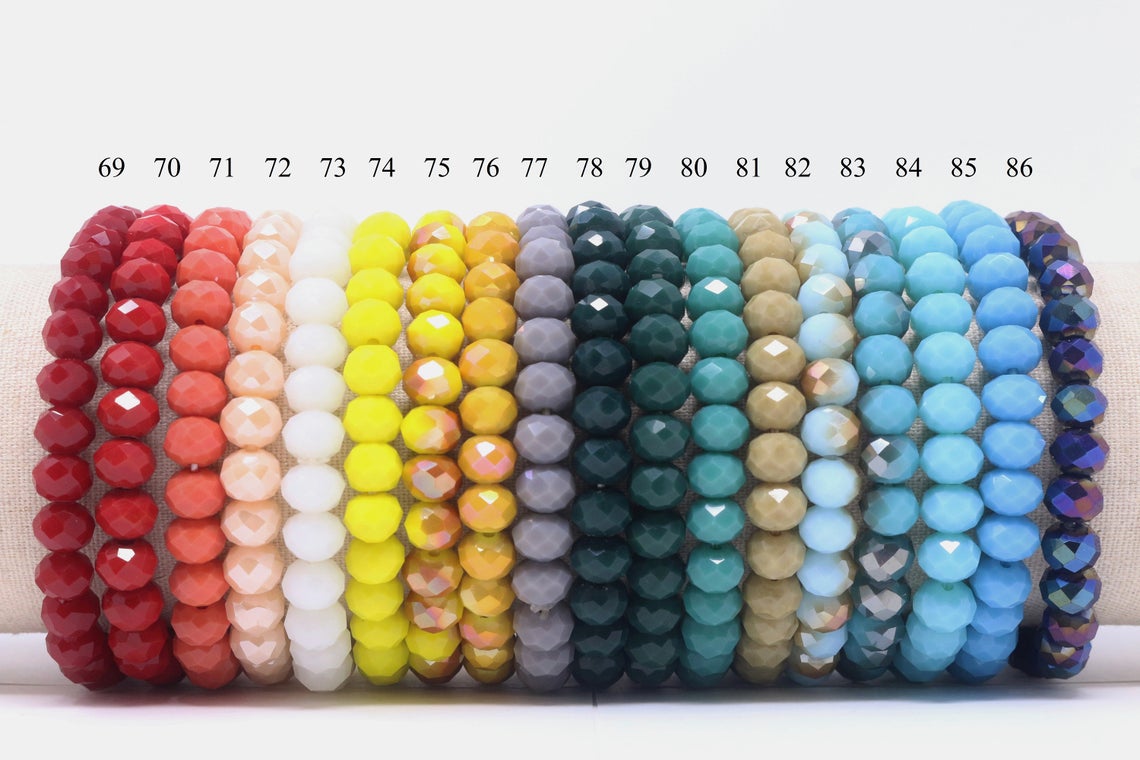 Handmade Stretchy 8x6mm Crystal Bracelets (7.5 inches)