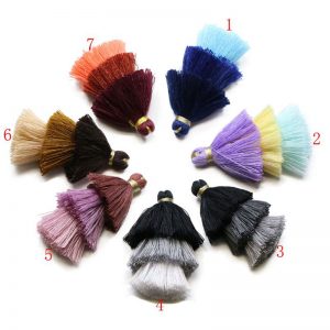 Ombre Silk Tassels  - 75mm - Triple Color - (2 pcs Per Package )
