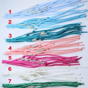 bead Long Suede Tassels with a Silver Ring Attached and Silver Rings in the Middle with Knots ( 9 Inches Long )