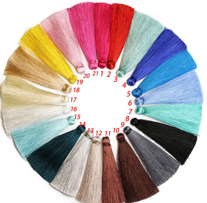 Bead Smooth Silk Thick Tassels ( 6 Piece a Package ) ( 70 MM)